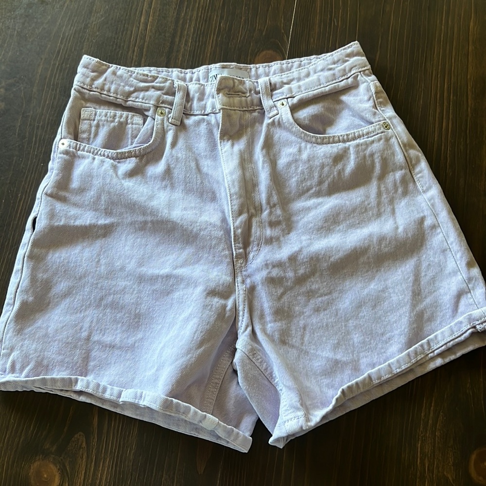 High waisted lilac Wash Zara shorts
